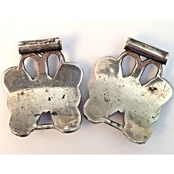 Native American Vintage Turquoise Watchtips Butterfly Sterling (1587) - Picture 2 of 7